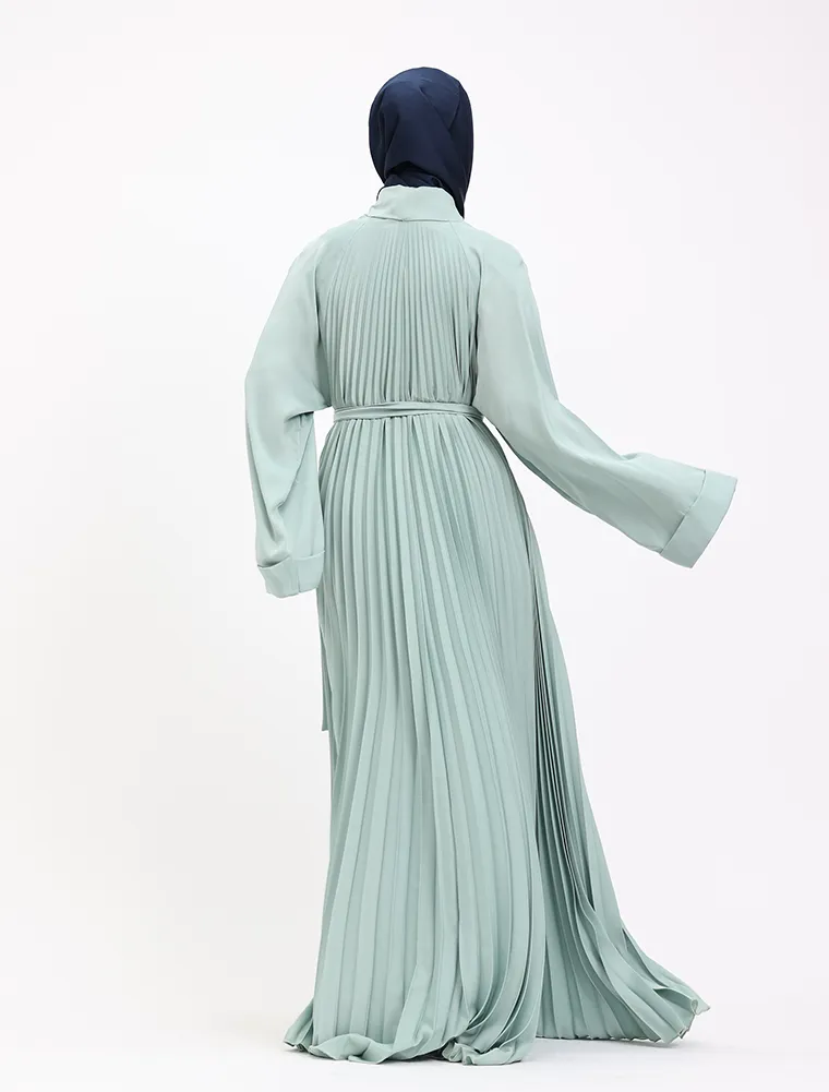 Sage Pleated Silhouette Abaya